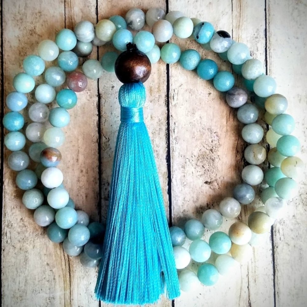 108 Amazonite Mala Neckace